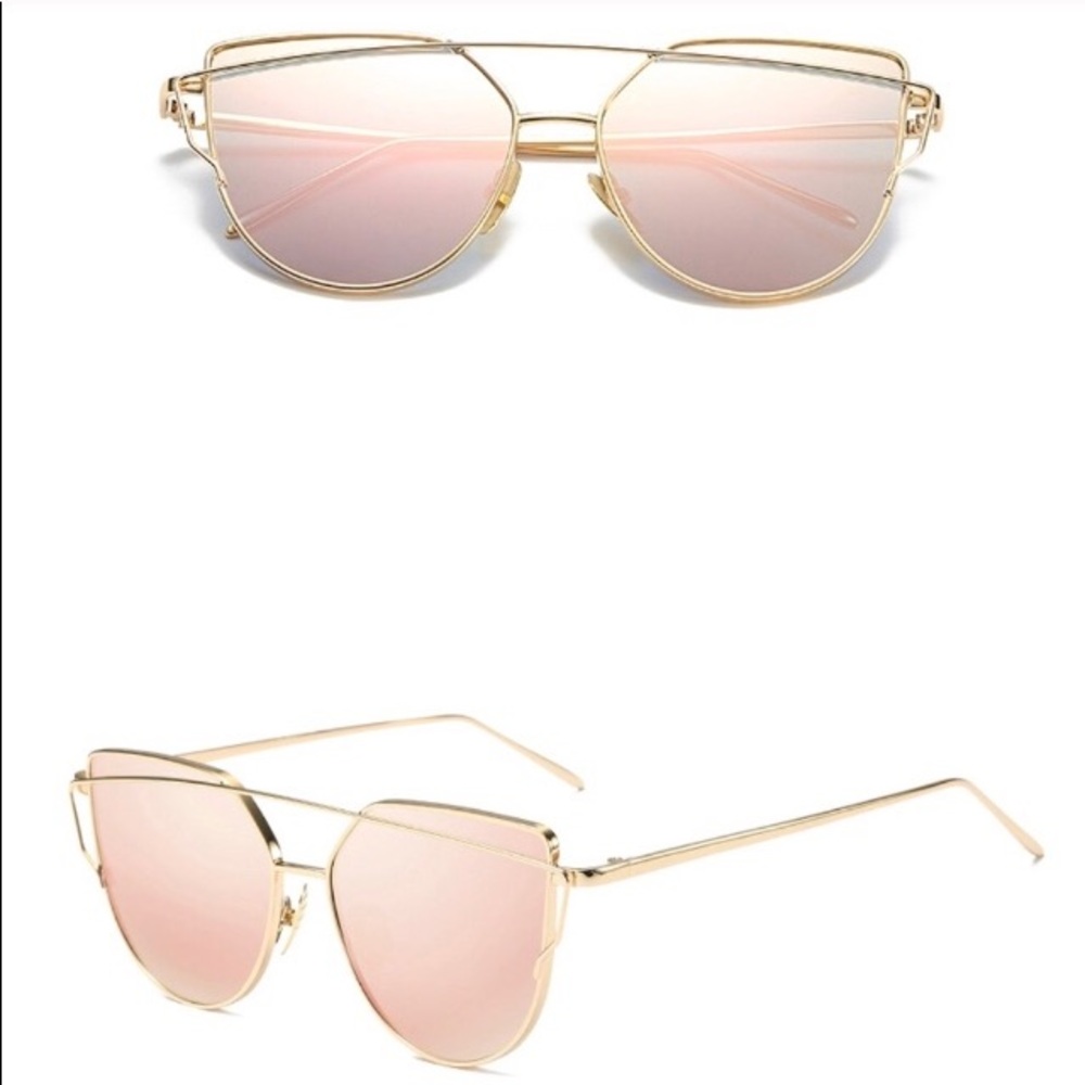 Cat eye reflective pink sunglasses - Picture 3 of 7